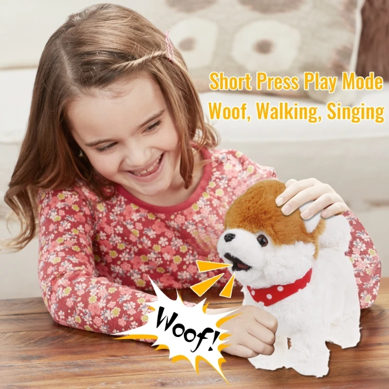 25cm Cute Cartoon Pomeranian Dog Style Kids Interactive Toy Electronic Plush - £27.14 GBP