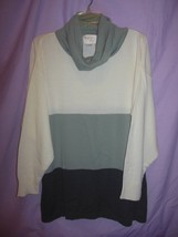 Ladies Lilly of California Lightweight Sweater XLarge Gray Color Block - £10.35 GBP