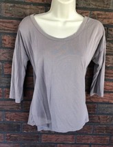 Lavender High Low Shirt Small 3/4 Sleeve Scoop Neck Blouse Soft Top Spri... - $1.90
