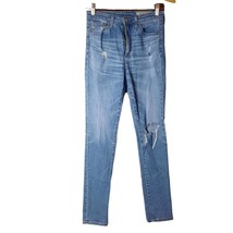 AG Adriano Goldschmeid Womens 26 Jean Mid Rise Skinny Distressed Blue - £14.38 GBP