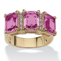 Womens 14K Gold Emerald Cut Alexandrite June Birthstone Ring Size 5 6 7 8 9 10 - £63.26 GBP