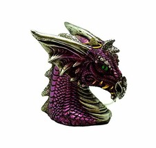 Purple Dragon Bust 2974 Backflow Cone Incense Burner 4&quot; H - £27.58 GBP