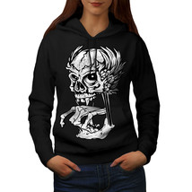 Wellcoda Rock Skull Angel Skeleton Womens Hoodie, War Casual Hooded Sweatshirt - £29.05 GBP