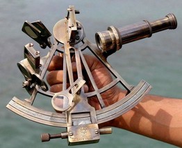Antique Brass Sextant Collectible Nautical Vintage Marine Working Navigation Sex - £61.44 GBP