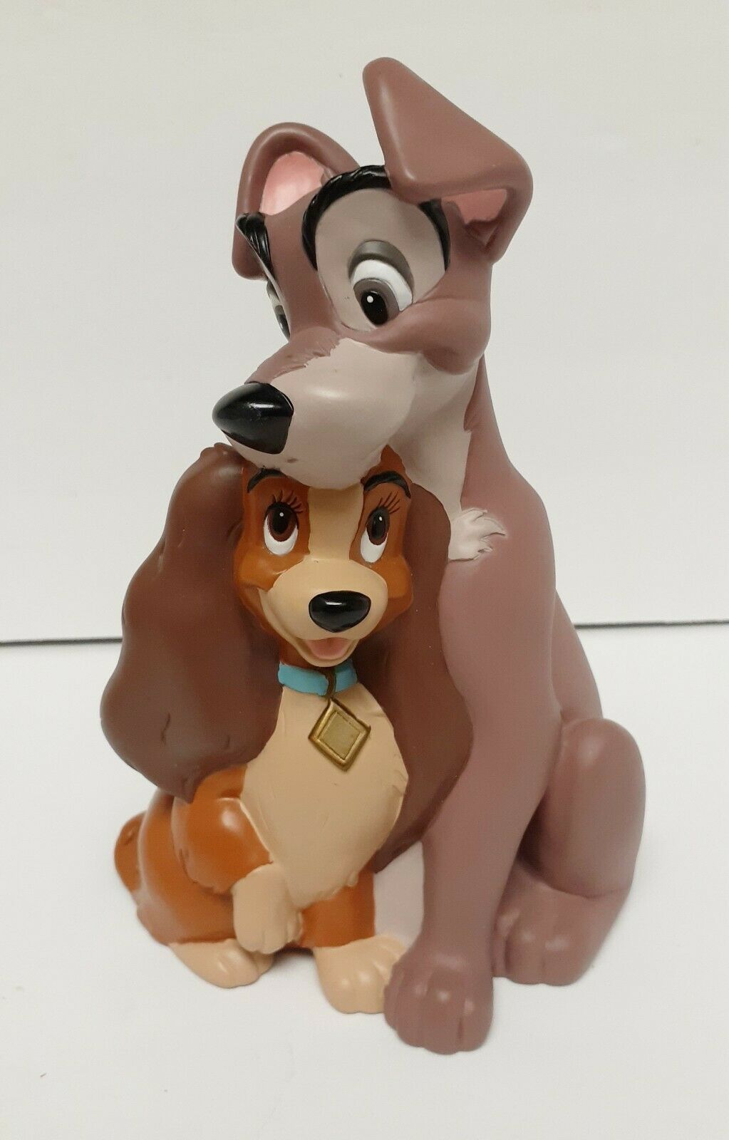 Lady and the Tramp Coin Bank Disney Piggy Dogs Plastic with Stopper Vintage RARE - $129.89