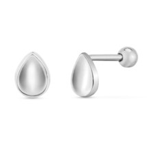 Everyday Dainty Teardrop or Pear Cut Plain Sterling Silver Stud Earrings - £9.38 GBP