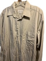 Pronto-Uomo Men’s 16.5 32/33 Beige Long Sleeve Button Down Cotton Shirt EUC - £15.47 GBP