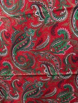 VTG Fabric Christmas Print Red Green Remnant - £5.66 GBP