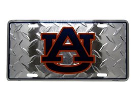 Auburn AU Tigers Football Diamond Deck 6&quot;x12&quot; Aluminum License Plate Tag - £5.16 GBP