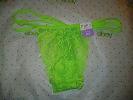 Rue 21 Women&#39;s Thong Panties X-LARGE Neon Green Lace W Strappy Sides NEW - £8.40 GBP