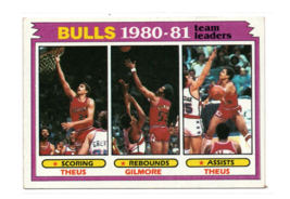 1981-82 Topps Basketball Reggie Theus Artis Gilmore #46 Leaders Chicago Bulls EX - £1.54 GBP