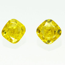 Cushion Shape Diamond Matching Pair Fancy Yellow Loose 0.93 TCW VVS2 Enhanced - £689.29 GBP