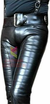 Men&#39;s Real Cowhide Leather Pants BLUF Bikers Lederhosen Lederjeans Cuir ... - $114.64