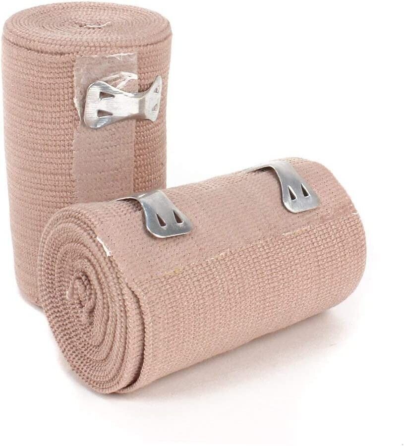 Elastic Bandage Wrap with Clips Flexible Firm Soft Support 3 In x 5 Yd S... - $3.46