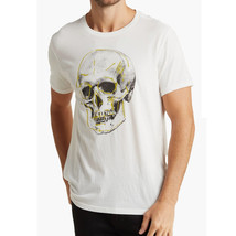 John Varvatos Men&#39;s Short Sleeve Skull Yellow Sketch Graphic Crew T-Shir... - £48.80 GBP