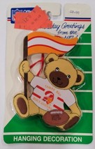 Vintage NIP Kurt Adler NFL Tampa Bay Buccaneers Wooden Teddy Bear Ornament - £8.70 GBP