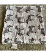 The Baby Box Co. White Black Pink Zebra Large Baby Burp Cloth - $5.39