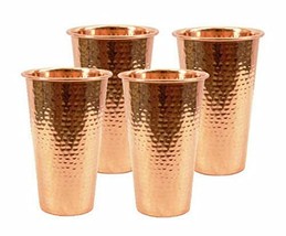 Attraction Place Pure Copper Water Glass Tumbler Drinking Water Glass Ha... - £39.06 GBP