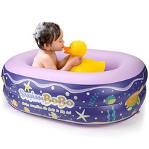 (PURPLE) Inflatable Baby Bathtub,Helps Newborn to Toddler Tub with Air Pump - £39.16 GBP