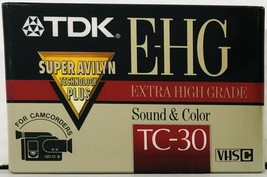Tdk Ehg TC-30 Vhsc Extra High Grade Camcorder Blank Tape - £3.86 GBP