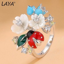 925 Sterling Silver Fashion Natural Shell Flower Green Leaf Enamel Animal High Q - £44.30 GBP