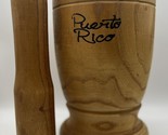 X-Large Puerto Rico Wood Mortar &amp; Pestle Pylon Pilon Madera - Boricua Ri... - £36.67 GBP