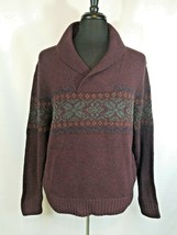 Haggar Clothing Wide Collar Burgundy Sweater Men XL NWT Acrylic Poly Woo... - $24.47