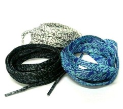 52&quot; Elephant Print shoe laces for Air AJ Jordan 3 4 iii iv True Blue Bla... - $7.99