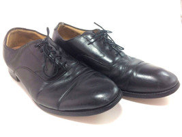 SH20 Johnston &amp; Murphy 9.5D Black Leather Cap Toe Oxford Shoes - £10.25 GBP