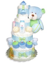 Sweet Baby Blue Diaper Cake 4 or 5 Tiers - £126.41 GBP