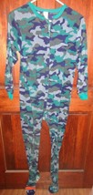 Boy Girl camo hunting one piece union suit Cat &amp; Jack size L 12/14 pajamas - £11.72 GBP