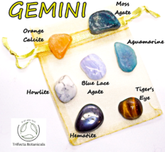 GEMINI ~ Mini Zodiac Healing Crystals ~ Pocket Stone Set ~ Astrology Gift - £11.42 GBP