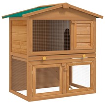 vidaXL Rabbit Hutch Brown Solid pine wood Large Rabbit Hutch - $2,155.69 MXN