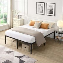 Heavy Duty Metal Queen Bed Frame Quiet Support Black Easy Assembly - $120.99