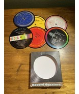 6 Pack Of Vinylux Recycled Record Center Coasters - $13.50 CAD