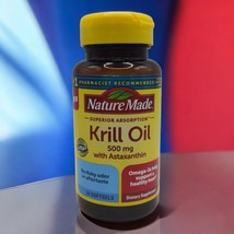 Nature Made Krill Oil with Astaxanthin 500 mg Omega-3 30 Softgels EXP 5/... - $15.55 CAD