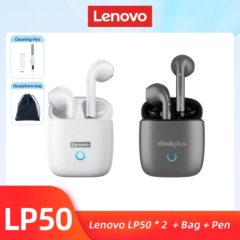     LP50 TWS Wireless Earphone Bluetooth 5.0 Dual Stereo Noise Reduction Bass To - £49.13 GBP