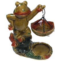 Ceramic Frog Figurine Hanging Basket Tart/wax warmer for tea light Candles - £12.53 GBP