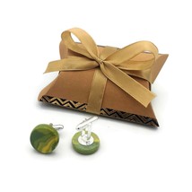 Handmade Ceramic Cufflinks For Men With Gift Box, Boyfriend Valentines Day Gift - £39.13 GBP