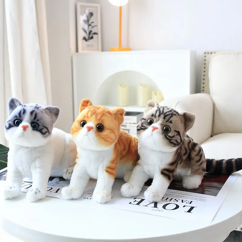 Orange Cat American Shorthair Plush Toy Like Real Cute Little Kitten Colorful - £20.65 GBP