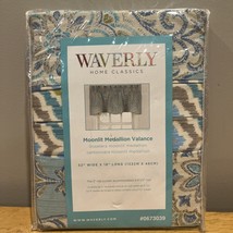 Waverly Moonlit Medallion Window Treatment Valance 18x52 NEW #0673039 Bl... - $24.74