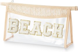 Boho Patch BEACH Cosmetic Bag Transparent PVC Travel Toiletry Bag Travel MakeUp  - £25.98 GBP