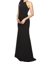 NWT Faviana Womens Maxi Crepe Sleeveless Dress Black Size 4 - £42.98 GBP