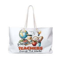 Personalised/Non-Personalised Weekender Bag, Teachers Change the World, Valentin - £39.08 GBP