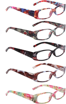 5 Pack Spring Hinge Reading Glasses Rectangular Fashion Quality   - £16.91 GBP