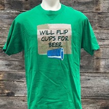 Will Flip Cups For Beer Novelty Mens T-Shirt L - £28.26 GBP