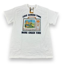 Gildan Smokey the Bear T-Shirt White Less Screen Time More Green Time Sz... - £13.59 GBP