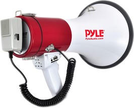 Portable Megaphone Speaker PA Bullhorn - Built-in Siren, 50W, Pyle PMP52BT - £53.35 GBP