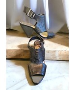 Vince Camuto Ellezi Black Heeled Open Toe Wedge Sandals Buckle Womens Sz... - $50.33