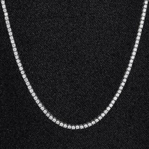3mm Round Simulated Diamond Choker Tennis Necklace in 14K White Gold Over-18&quot; - £351.95 GBP